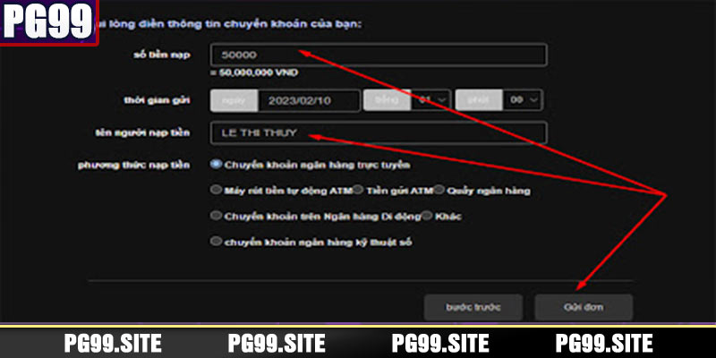 Quy trình nạp tiền pg99 siêu nhanh